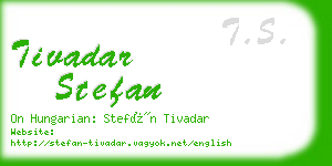 tivadar stefan business card